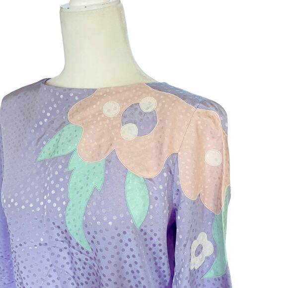 Vintage Hal Ferman Shift Midi Dress Dress 12 Purple - Picture 4 of 7